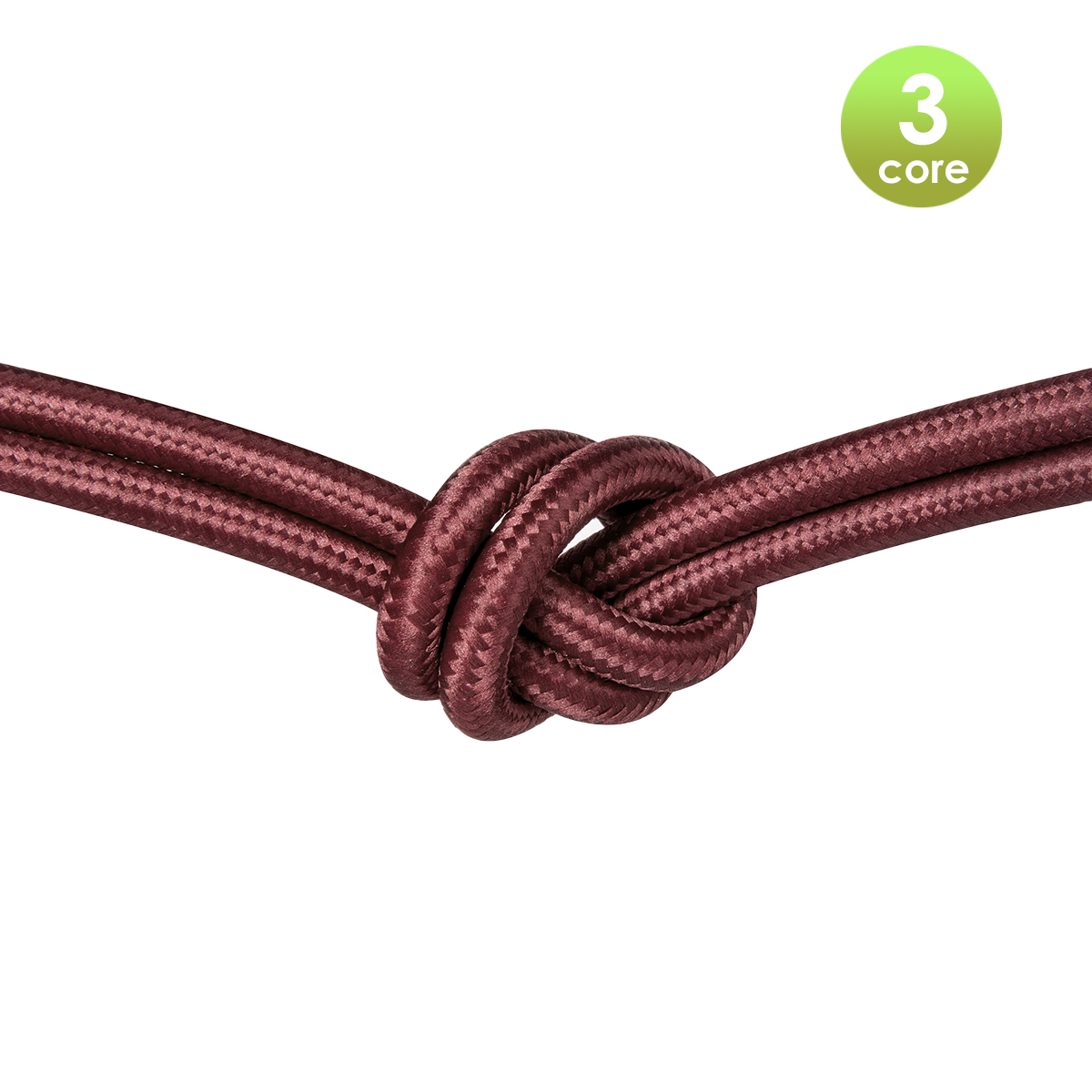 Tangla lighting - TLCB01010RD - 3c - Fabric cable 3 core - in barn red